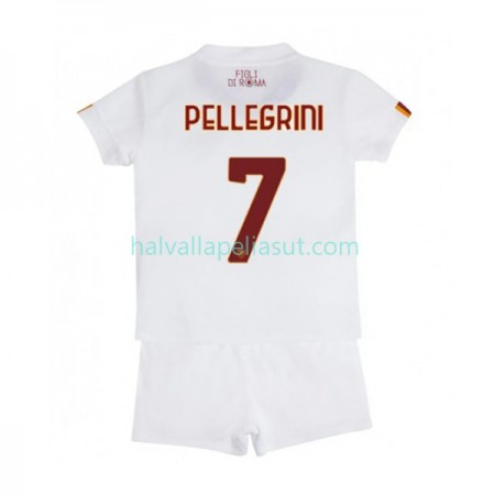 Jalkapallo Pelipaidat/Peliasut AS Roma Lorenzo Pellegrini 7 Lasten Vieraspaita 2022-2023 Lyhythihainen